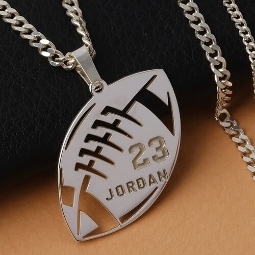 American Football Number Necklace 