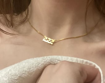 Collar de plata con número angelical, joyería con números de la suerte espiritual