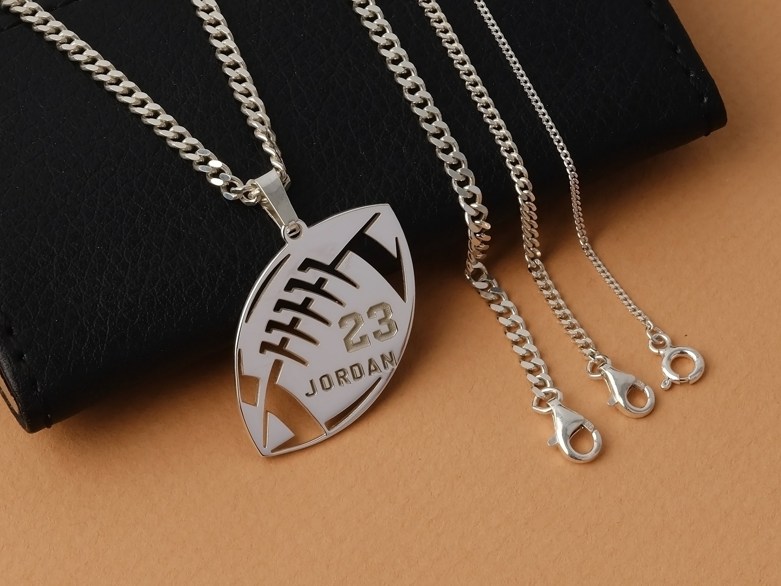American Football Number Necklace 