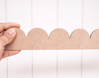 Mini wooden Scallop Trim (5cm height) - MDF Scallop Pattern, Scallop Edging, Scallop Edge, Trim for Shelves, Scallop Edging, Shelf Edging