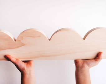 Solid Wood Scallop Trim Pattern - Pine Wood Scallop Edging, Wooden Scallop pattern, DIY Scallop Ledge