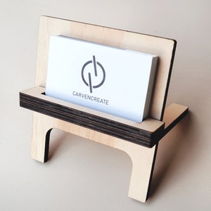Wooden Business Card Holder - Wood card holder, business card stand, desk card holder, market stall business card holder