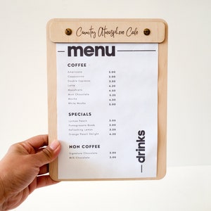 porte-menu pour restaurants - porte-menu en bois, porte-menu café, porte-menu bar, tableau de menu, couverture de menu personnalisé