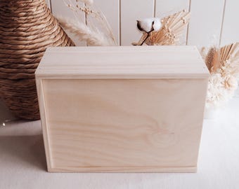 Caja de madera lisa para guardar recuerdos – Grabado láser DIY, suministros para manualidades Cricut – Hecho a mano en Australia
