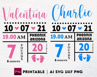 Download Birth Announcement Svg Etsy