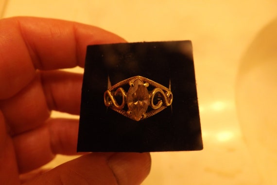 Antique 10 k Yellow Gold Morganite, Scroll work s… - image 2