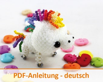 Beaded animal instructions unicorn - PDF file German