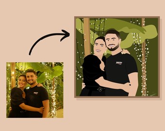 Digital custom illustration| Realistic & detailed| Original gift idea| Anniversary | Valentine's Day| Wedding| Couple