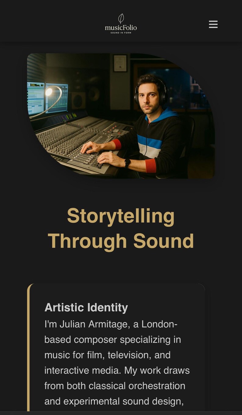 Composer Website Template HTML Music Portfolio Musician Website