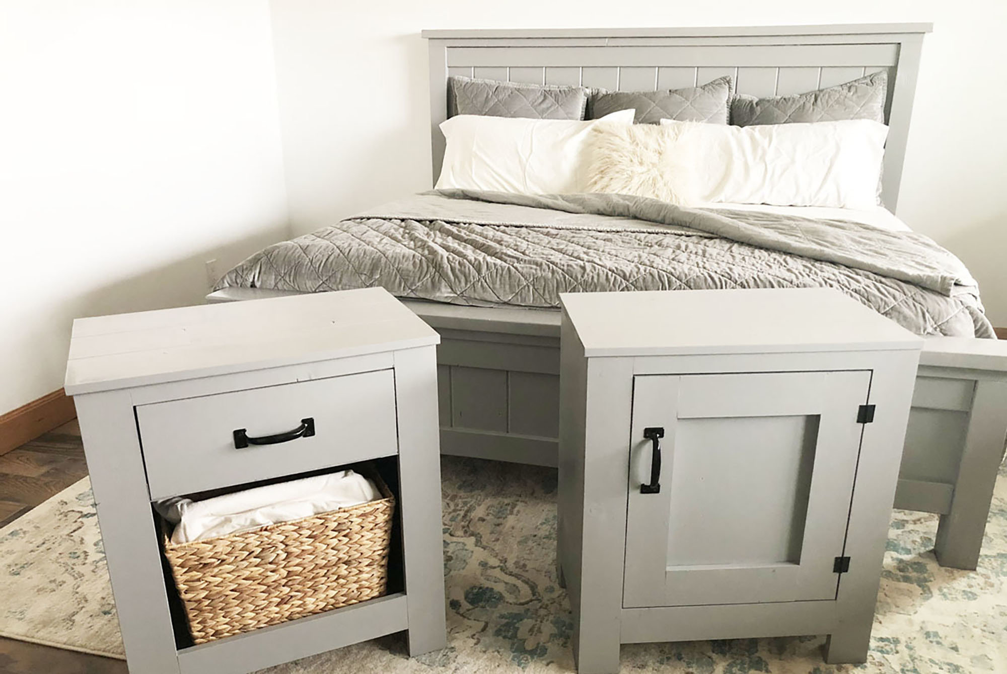 Farmhouse Nightstand with Drawer Etsy