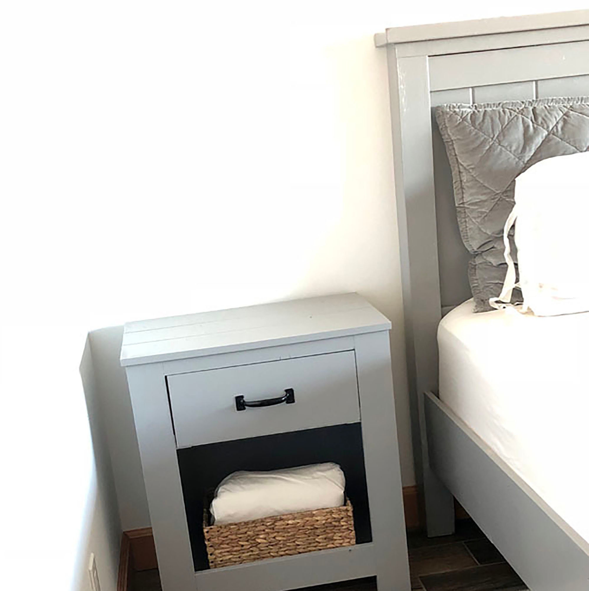 Farmhouse Nightstand with Drawer Etsy