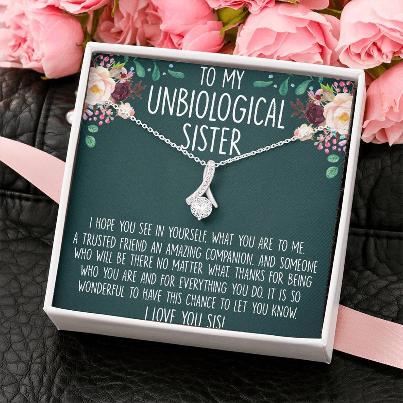 Unbiologische Schwester Geschenk Halskette beste Freundin Etsy
