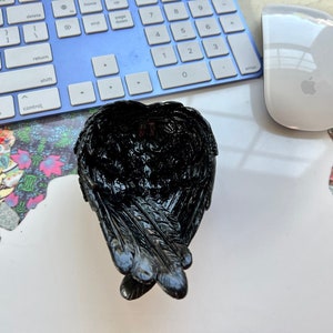 Black Raven Wings Bowl, Resin, Medium, Angel Wings