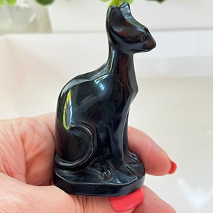 Egyptian Cat Bastet Goddess, Black Obsidian