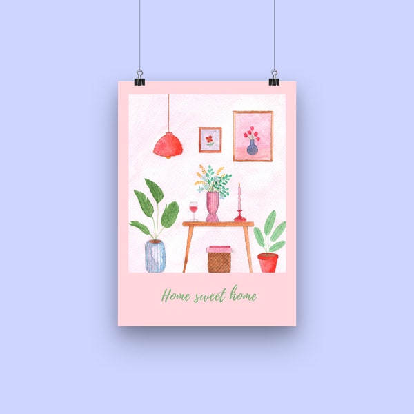 Carte - Home sweet home - Intérieur Déco - A6