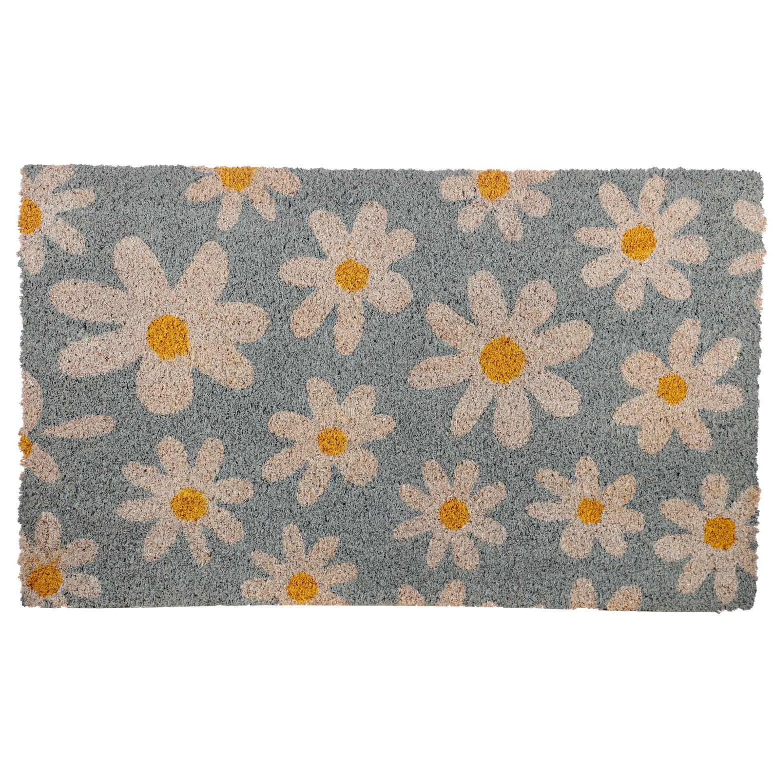 Blue & White Spring Daisy Doormat Cute Floral Coir Door Mat Etsy