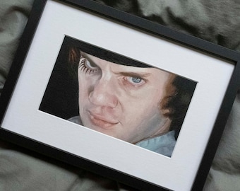 Alex delarge portrait: original oil painting, a clockwork orange cult movie art (24x30cm)