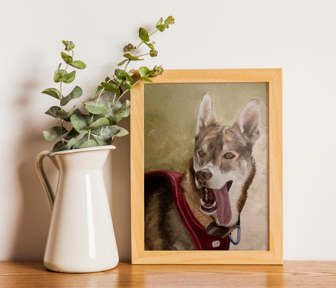 Custom Dog Portrait Oil Painting: Handmade Pet Art Gift - Etsy