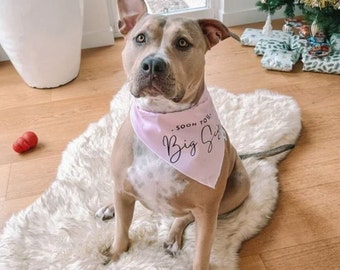 Dog Bandana - "Soon to be - Big Sister" - Pregnancy Announcement - Baby Shower gift - Gender Reveal -Several Colours Available