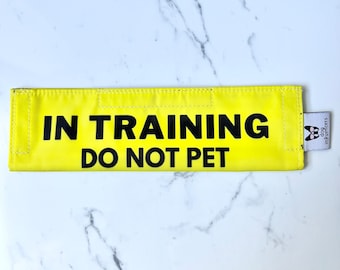 Lead Sleeve Dog or Puppy in Training, Training Dogs Leash Sign, Puppy School leash cover, Heel Training, "In Training, Do Not Pet", Washable