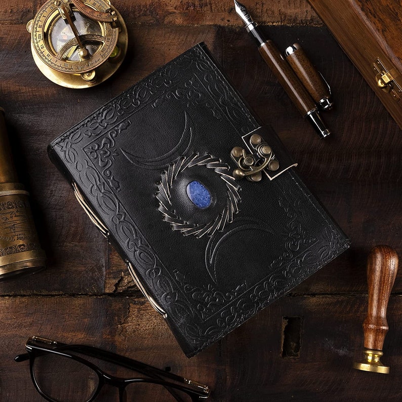 Book of Shadows Grimoire Vintage Leather Goddess Journal, Spell Book ...