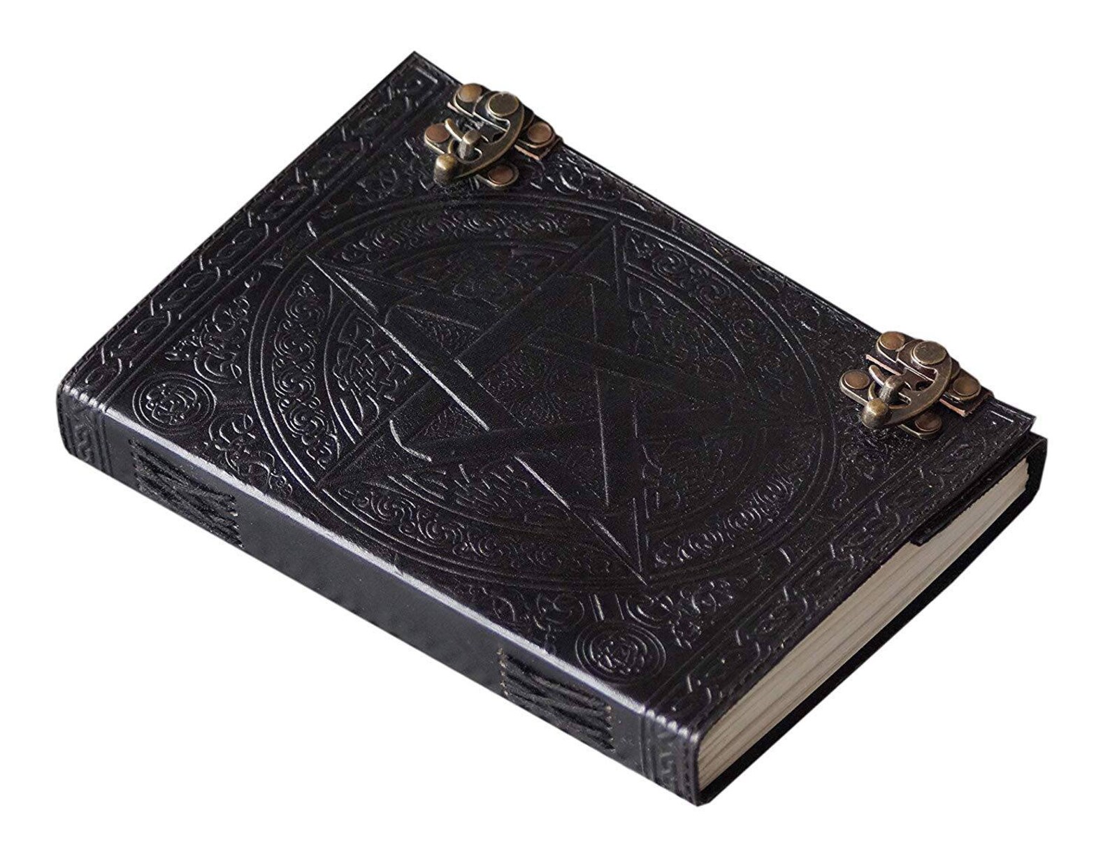 Pentagram Leather Journal Handmade Embossed Daily Notepad for Etsy