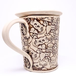 Big coffe mug, 500ml or 17oz. handmade, ceramics mug, cats