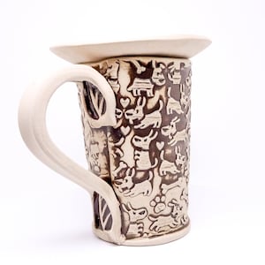 Ręcznie robiony kubek do herbaty, ceramika, 380 ml lub 13 uncji, kubek ceramiczny, psy