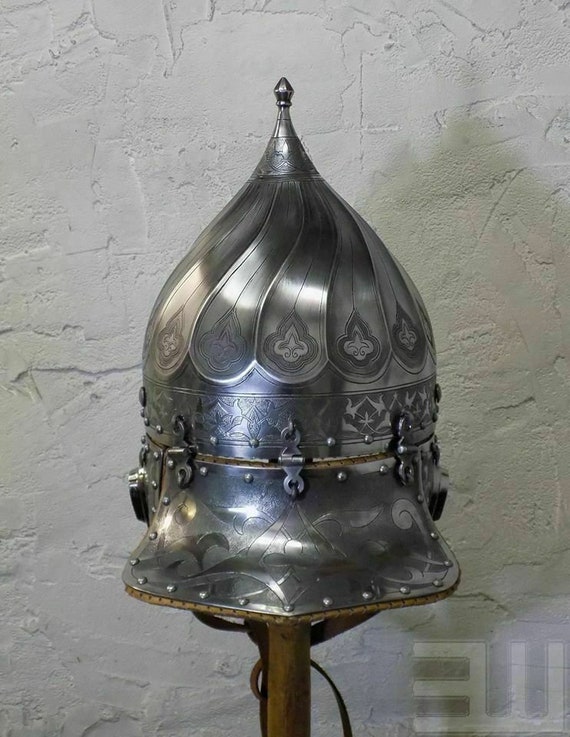 16 Gauge Steel Medieval Ottoman Islamic Helmet Historical Warrior Helmet IP 