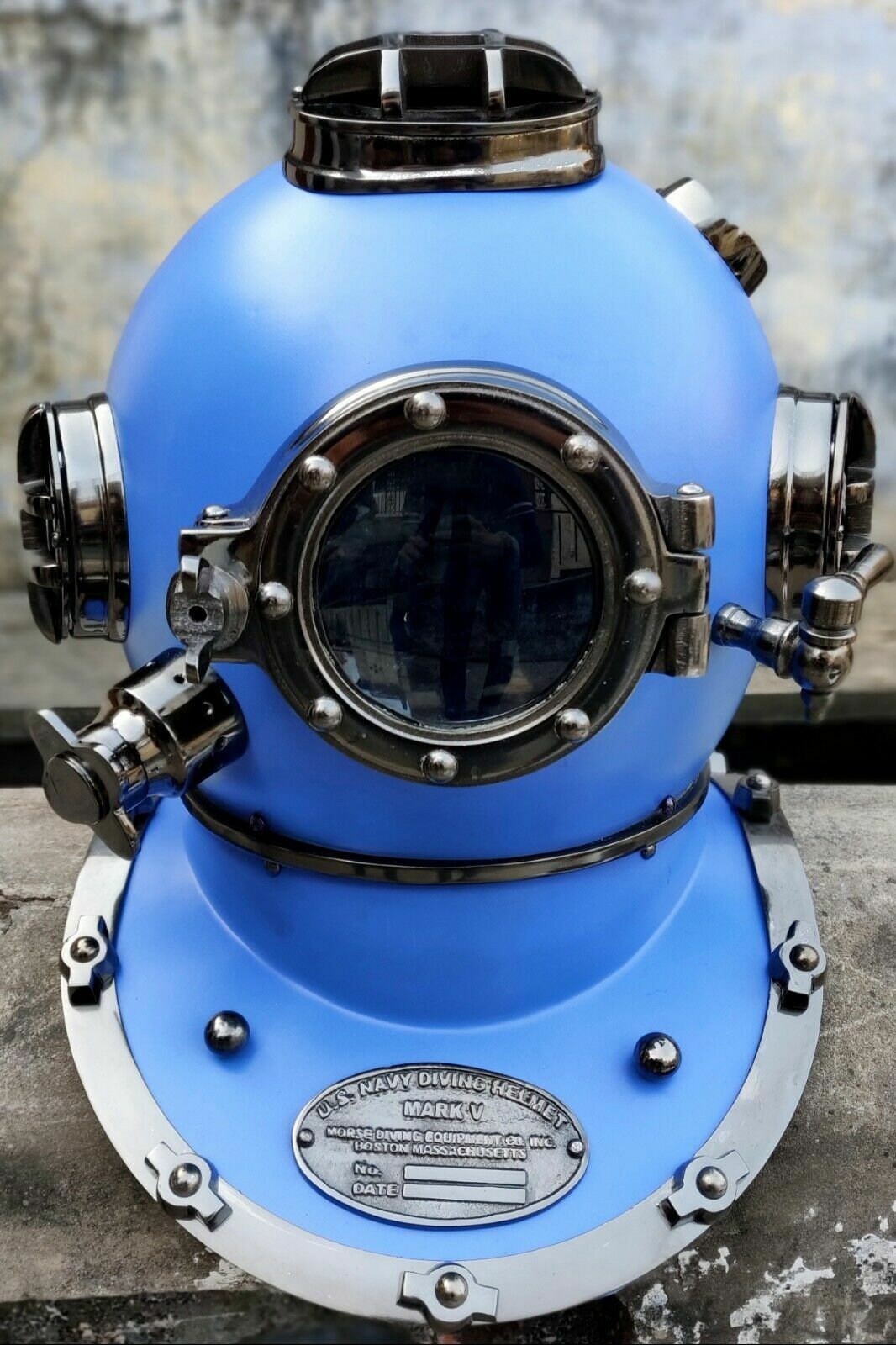 Antique BLUE Full Size Divers Diving Helmet Scuba US Navy Mark Etsy