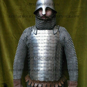 18GA SCA LARP Medieval Plated Cuirass With Kettle Helmet Half - Etsy