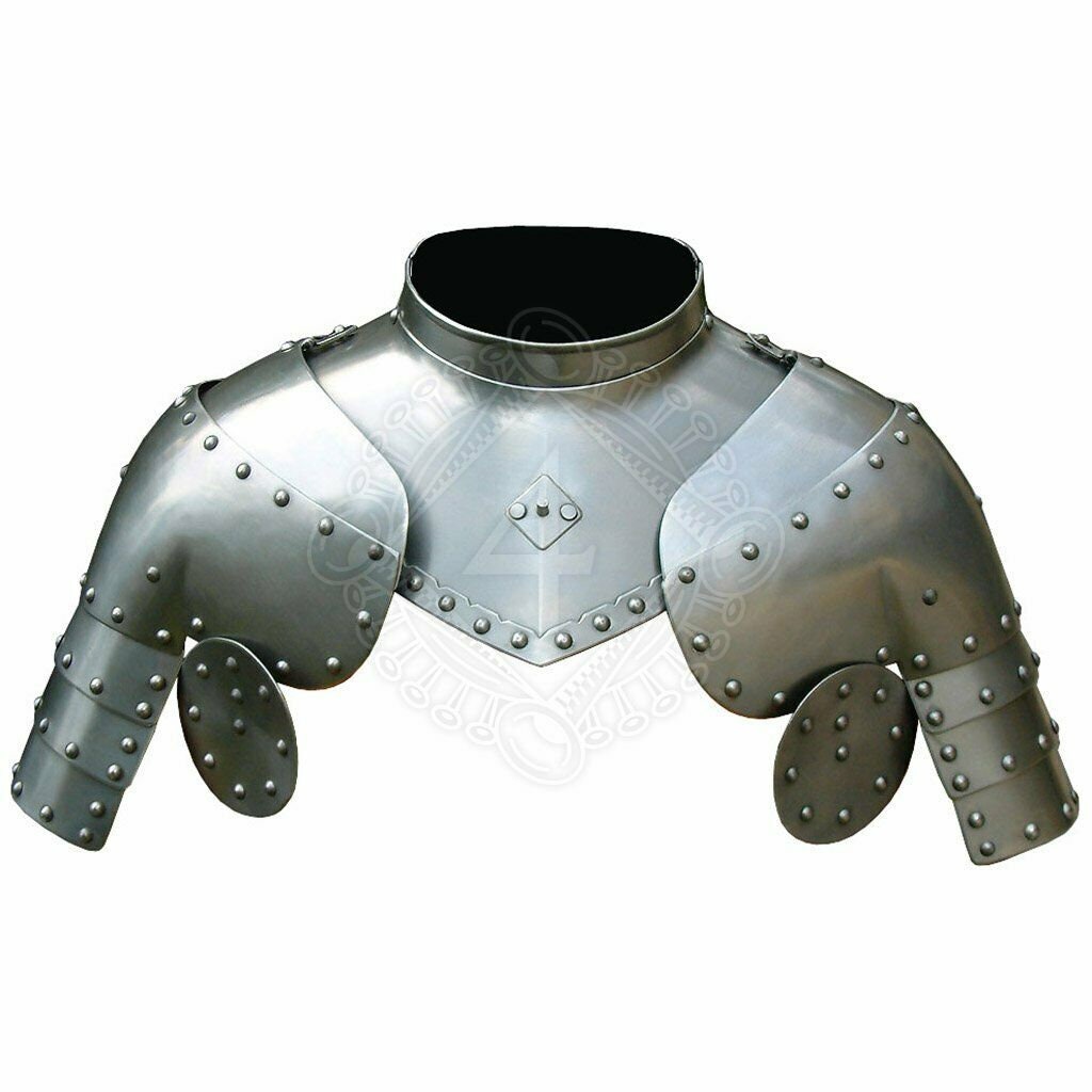 Medieval Gothic Gorget With Pauldrons Best Quality Metallic Larp Reenactment 