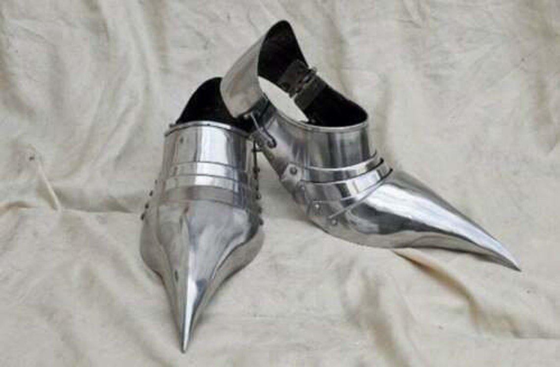 Collectible Medieval Ancient Knight Shoes 18 Gauge Steel Armor Etsy