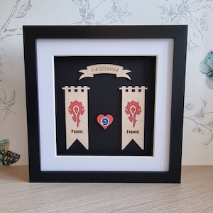 World of Warcraft Personalised Frame (In Colour) - World of Warcraft Couples - WOW Valentines - Personalised WOW Gift