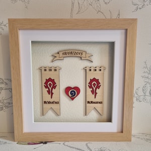 Spersonalizowana ramka World of Warcraft (w kolorze) - Pary World of Warcraft - Walentynki WOW - Spersonalizowany prezent WOW