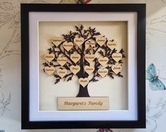 Framed Family Tree | Framed Tree of Life | Wooden Family Tree | Laser Cut & Laser Engraved Frame Family Tree