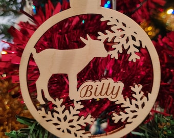 Goat Christmas Ornament | Christmas Tree Decoration | Goat Christmas Baubles