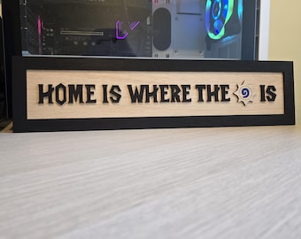 World of Warcraft Hearthstone Sign: Gamer Room Decor, Horde/Alliance