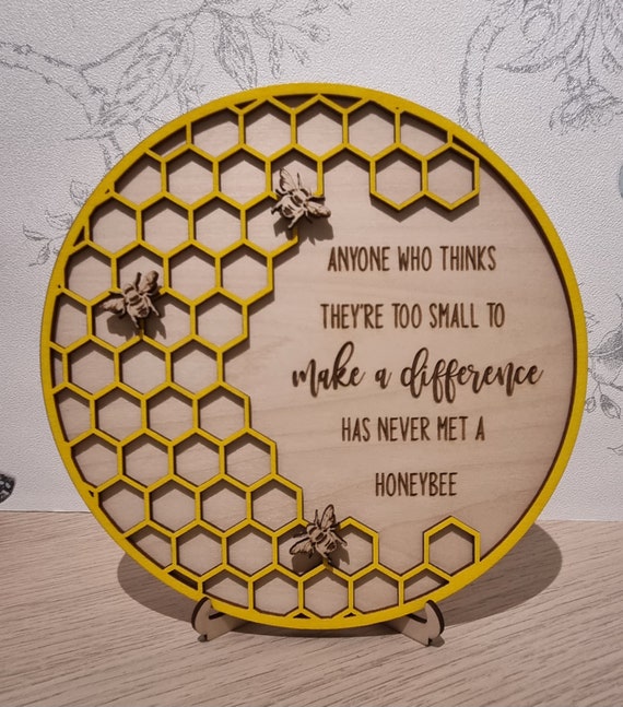 Honeybee Themed Wooden Sign | Bee-positive Motivational Decor - Etsy