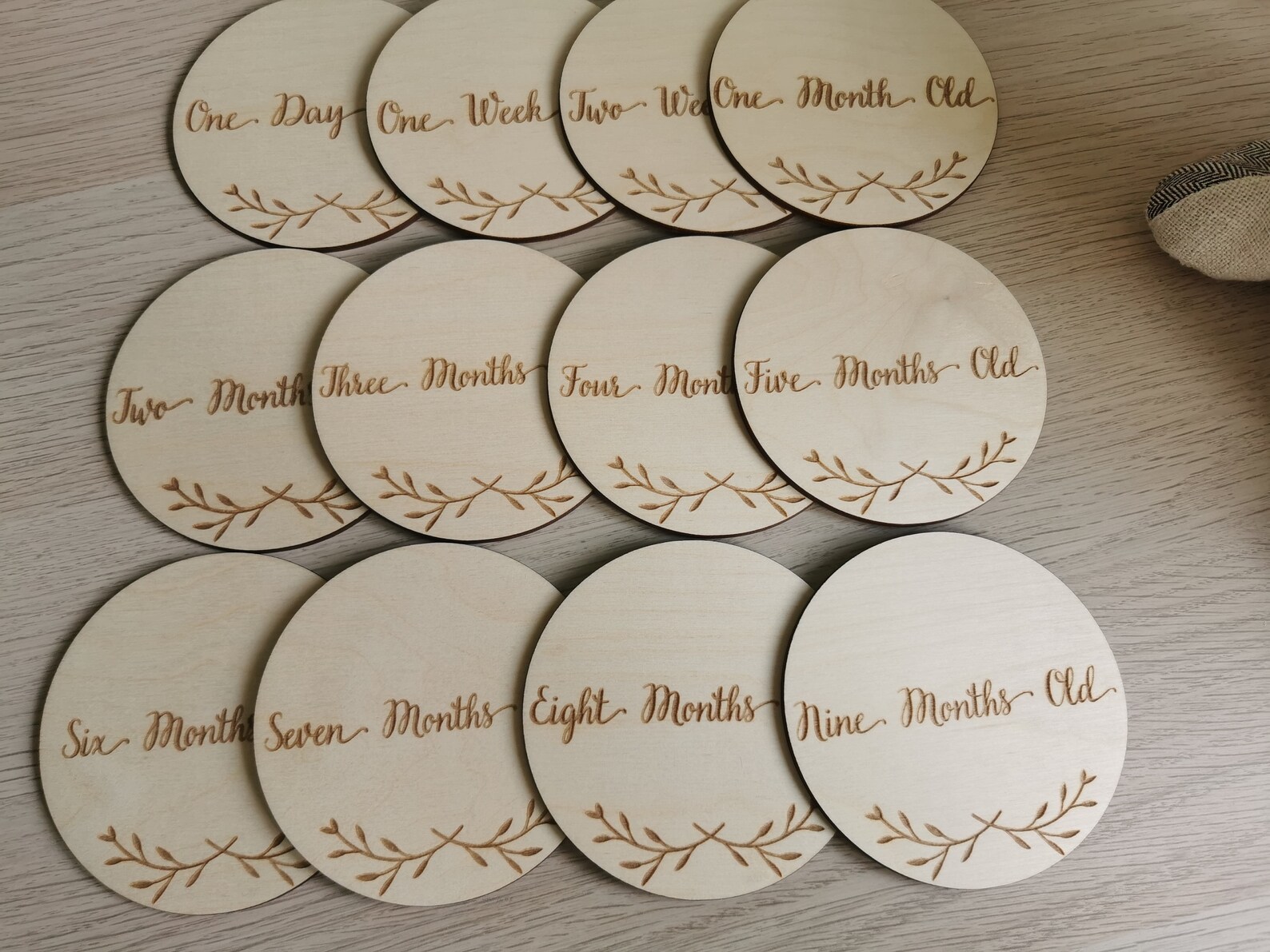 Laser Engraved Wooden Baby Milestones Laser Engraved Baby Etsy