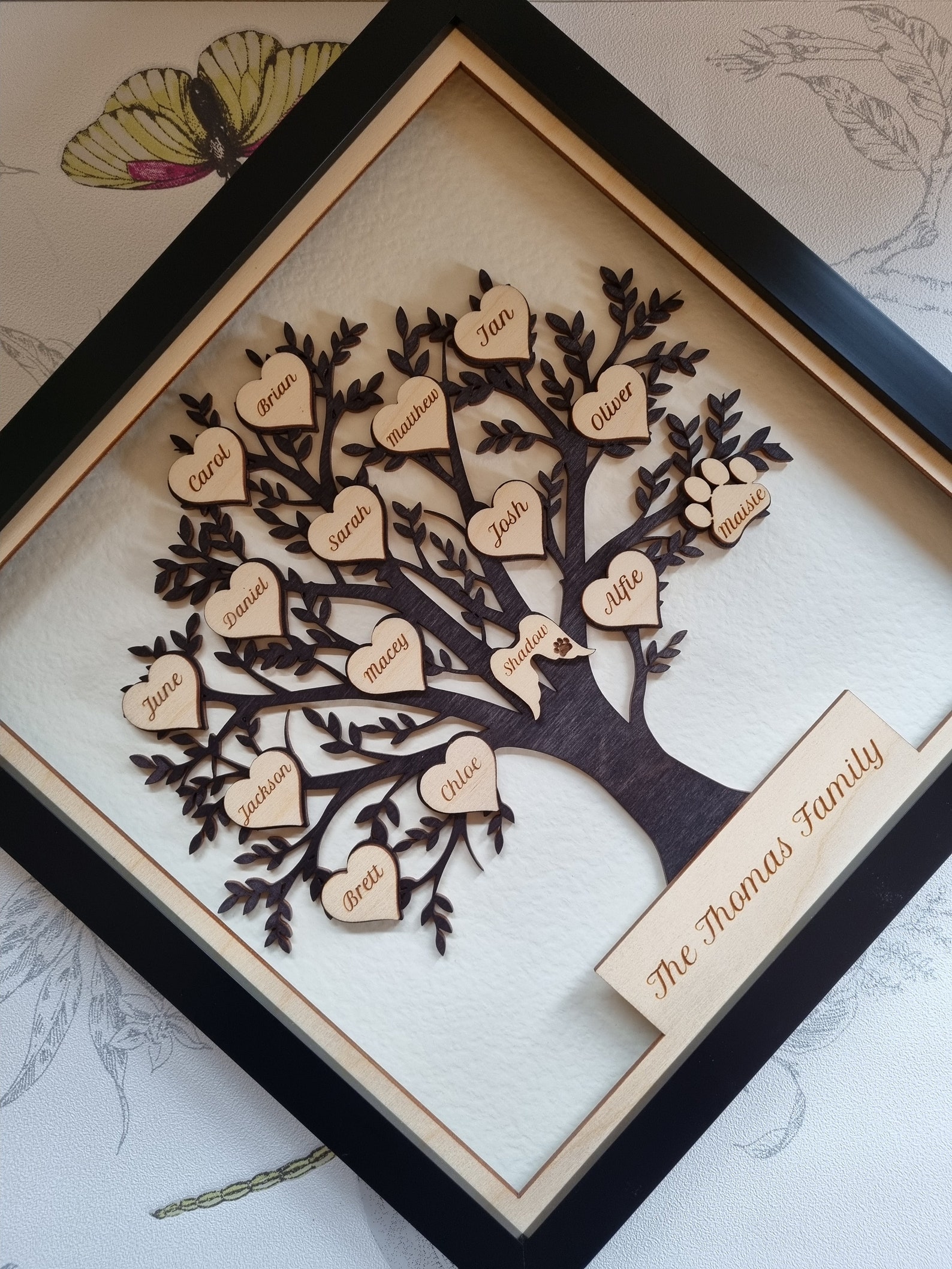 Custom Family Tree Wooden Framed Tree Framed Family Tree - Etsy