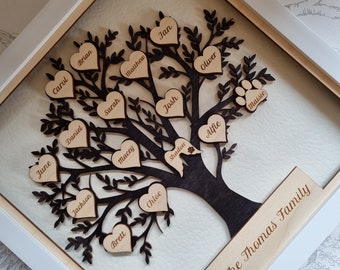 Custom Family Tree - Wooden Framed Tree - Framed Family Tree