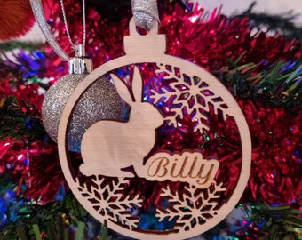 Rabbit Christmas Ornament | Christmas Tree Decoration | Rabbit Christmas Baubles