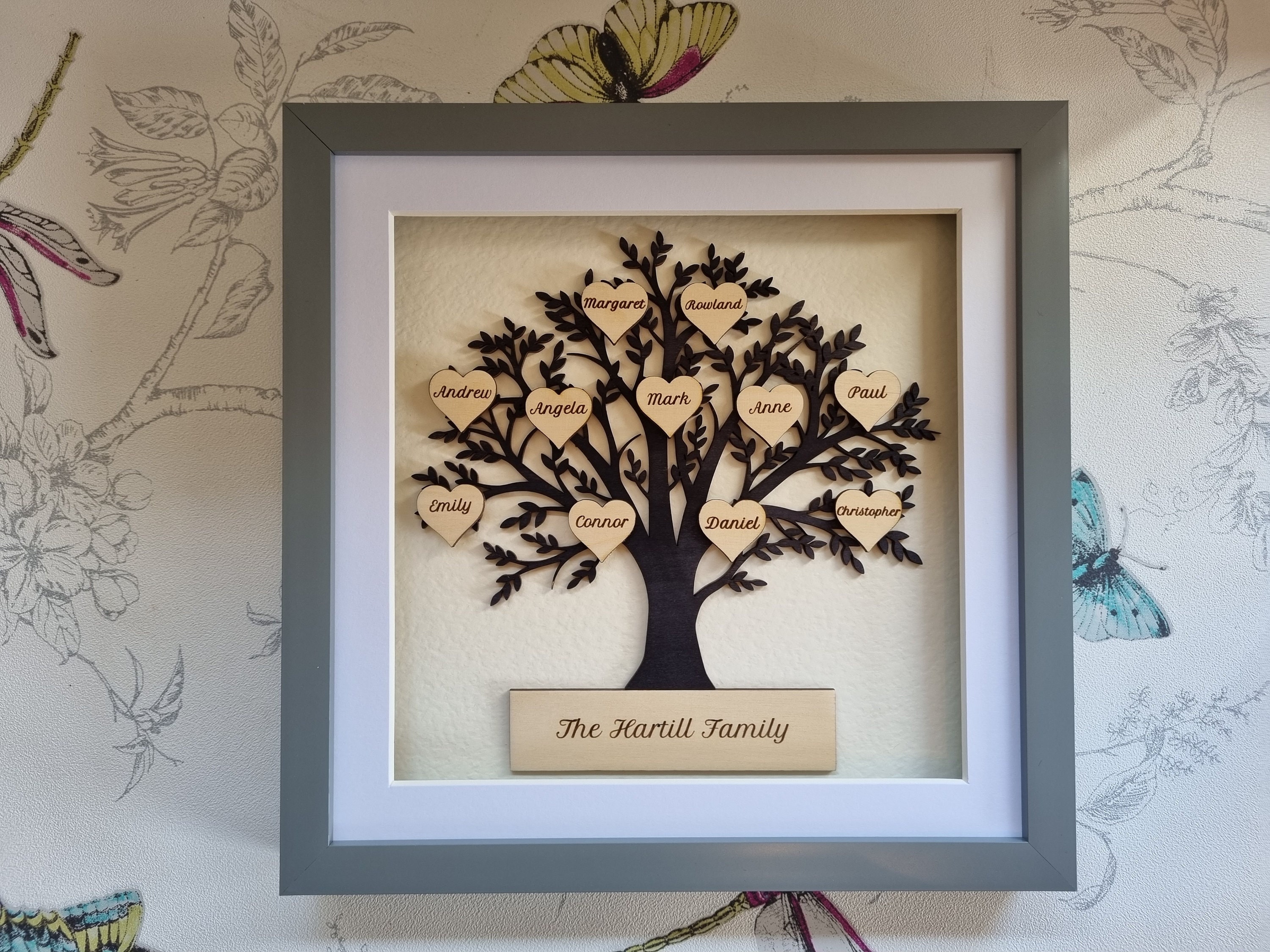 Family Tree Rame Framed Family Tree | Framed Tree of Life | Wooden Family Tree | Laser ...