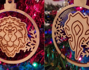 World of Warcraft Christmas Baubles | WOW Baubles | WOW Christmas | Horde Baubles | Alliance Baubles