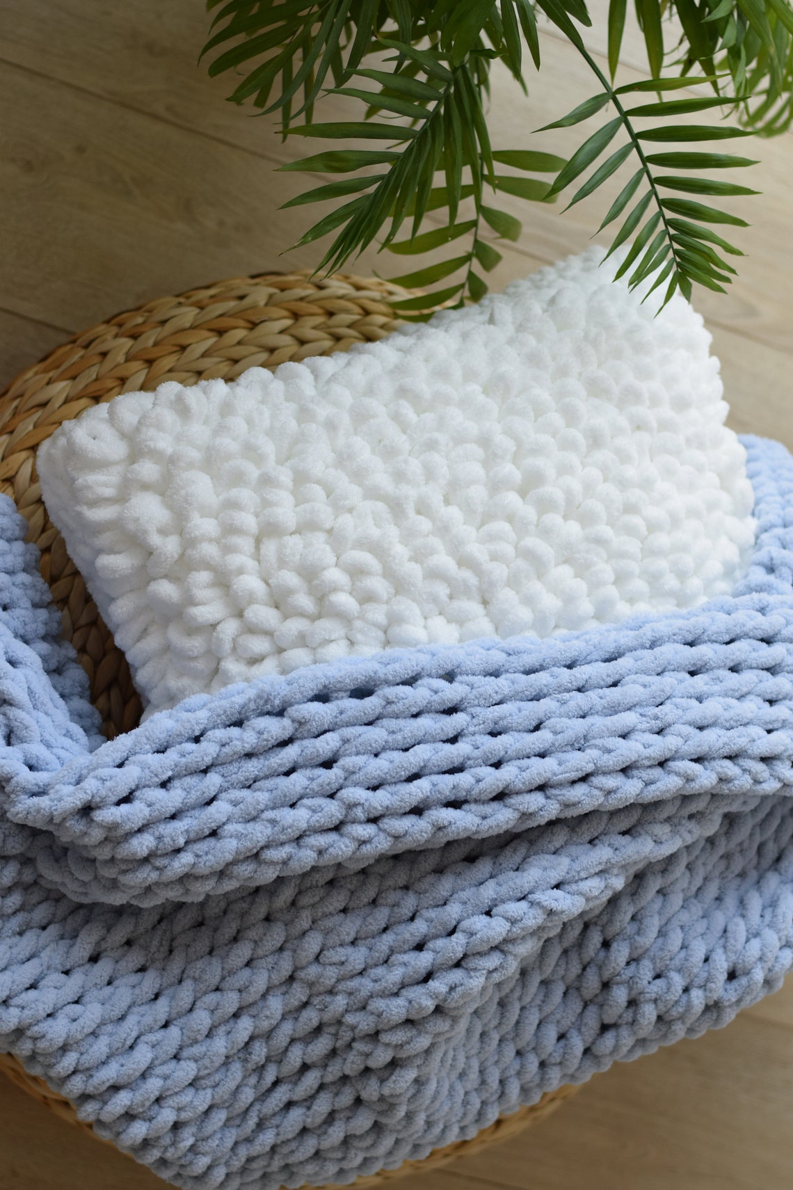 Chunky knit blanket baby knitted baby blanket boy knitted Etsy