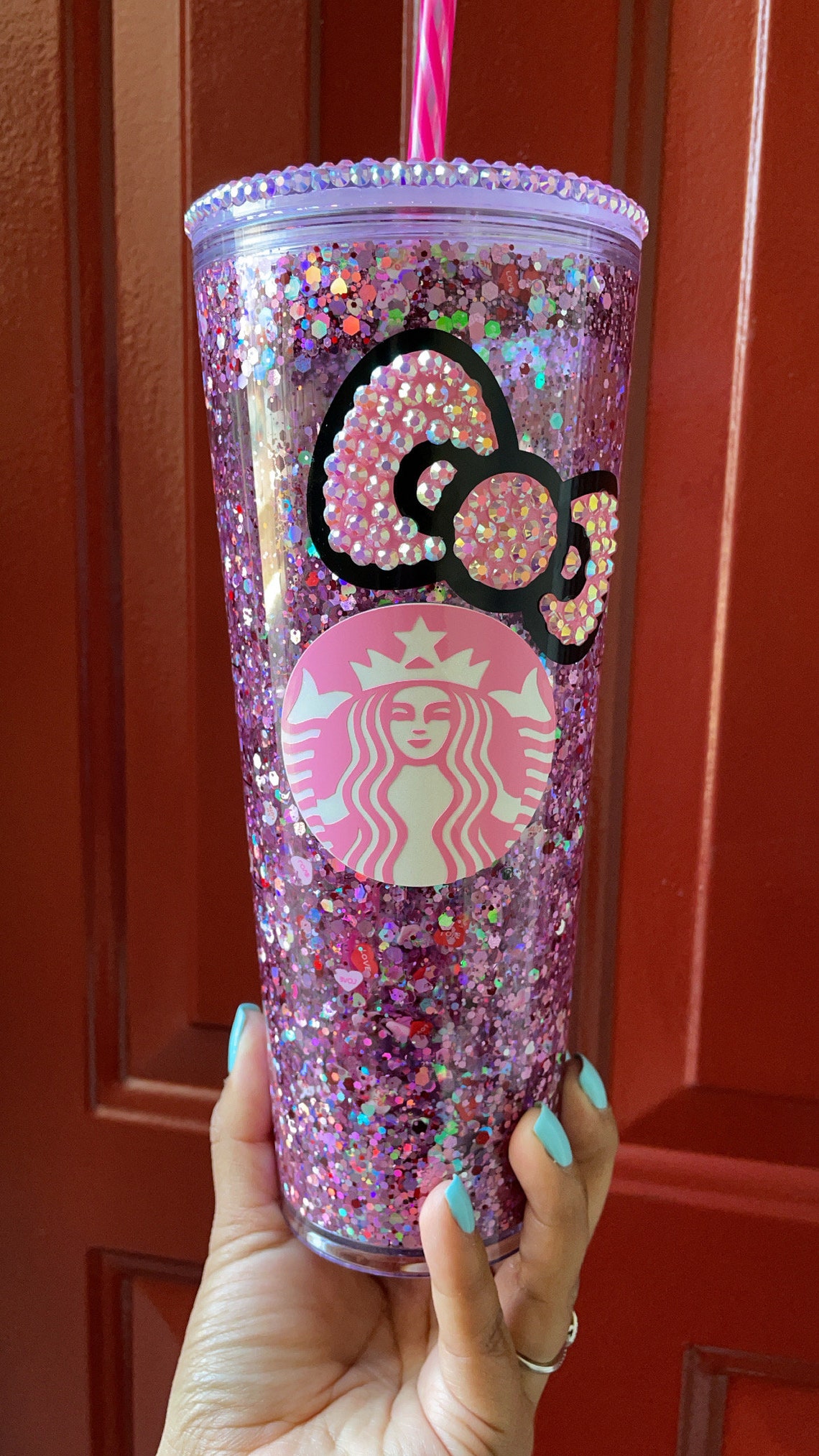 Hello Kitty Rhinestone Snow Globe Tumbler | Etsy