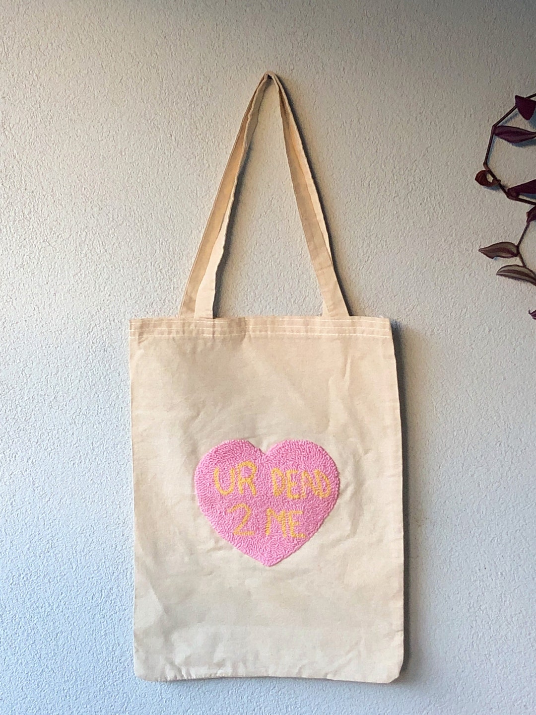 Punch Needle Tote Bag Tufted Tote Bag Heart Bag Heart Tote - Etsy