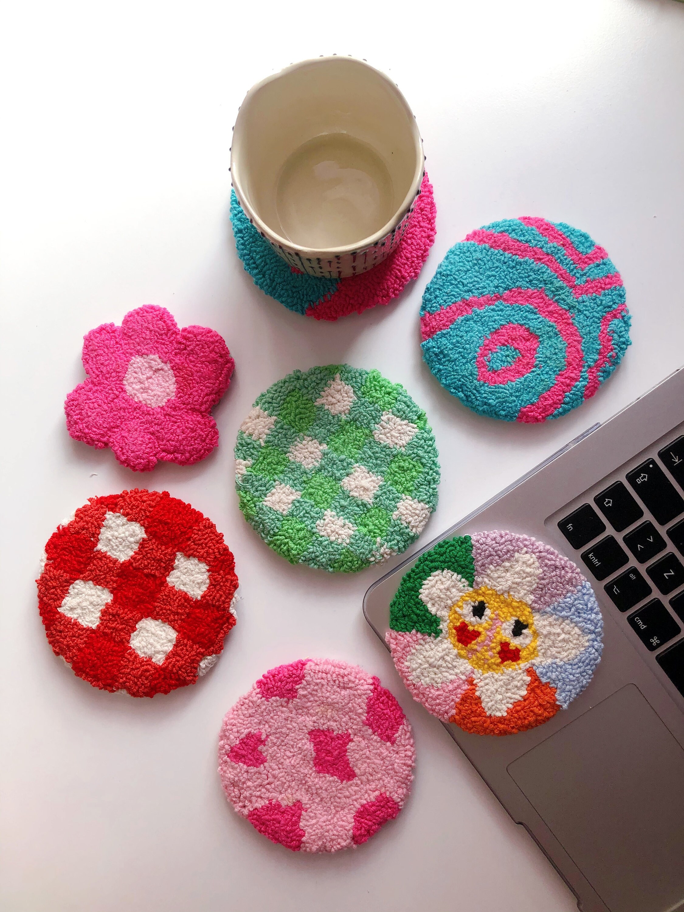 Punch Needle Coaster Punch Needle Wall Hanging Etsy