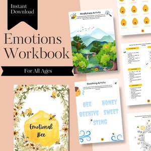 Gestion des émotions pour enfants et adultes, feuille de travail pour la thérapie de l'anxiété, cahier d'exercices, cartes mémoire, journal des émotions, régulation des émotions